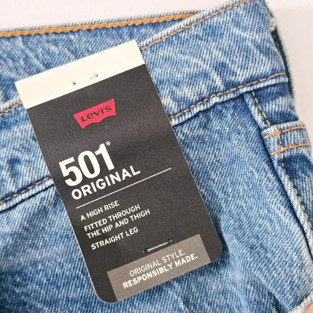 NWT Levi's Premium 501 High Rise Straight Jeans Size 29 Button Fly - Picture 3 of 7